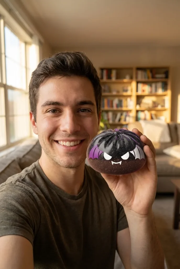 Squishy Dumpling Chauve-Souris Halloween Glitter im Alltag