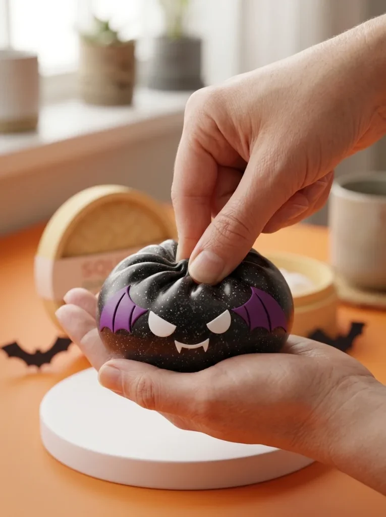 Squishy Dumpling Chauve-Souris Halloween Glitter beim Drücken