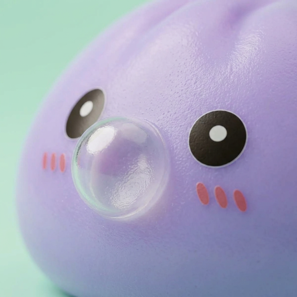 Big Dumpling Squishy Ozeanblau — Makro-Nahaufnahme der Textur