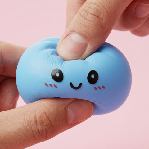 Dumpling Squishy Ozeanblau — slow-rise Effekt, der Schaum federt langsam zurück