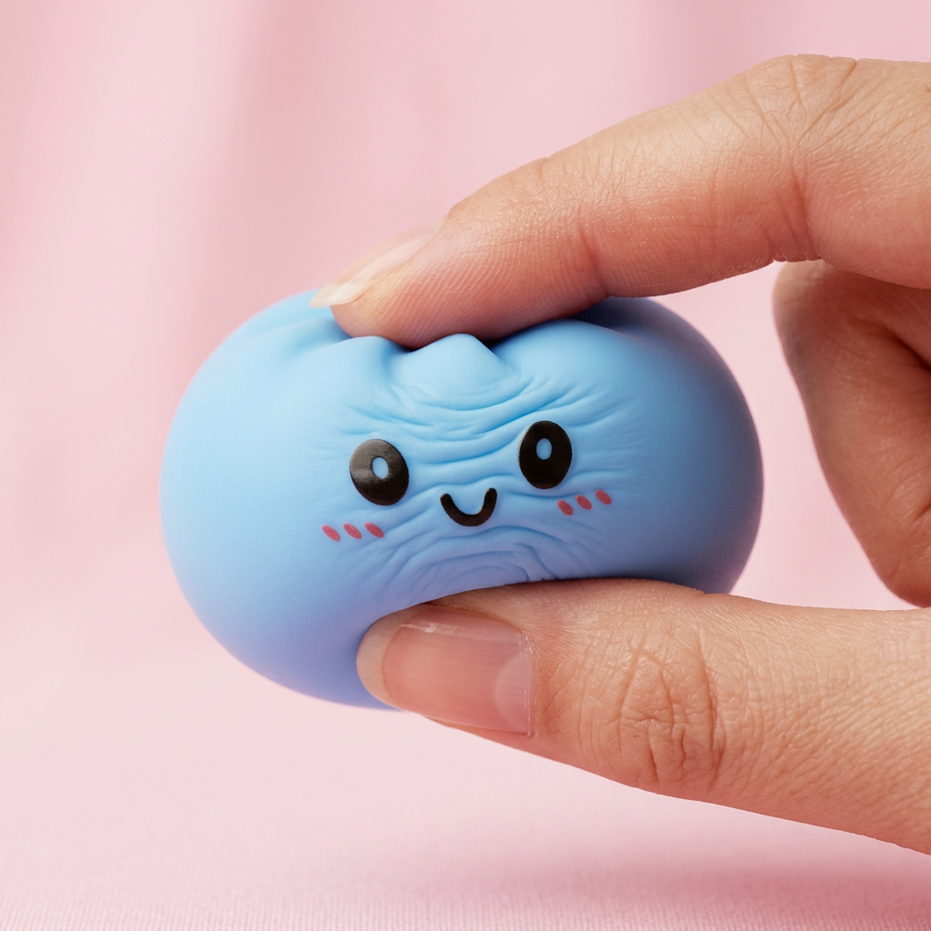 Dumpling Squishy Ozeanblau beim Drücken, weiches Material