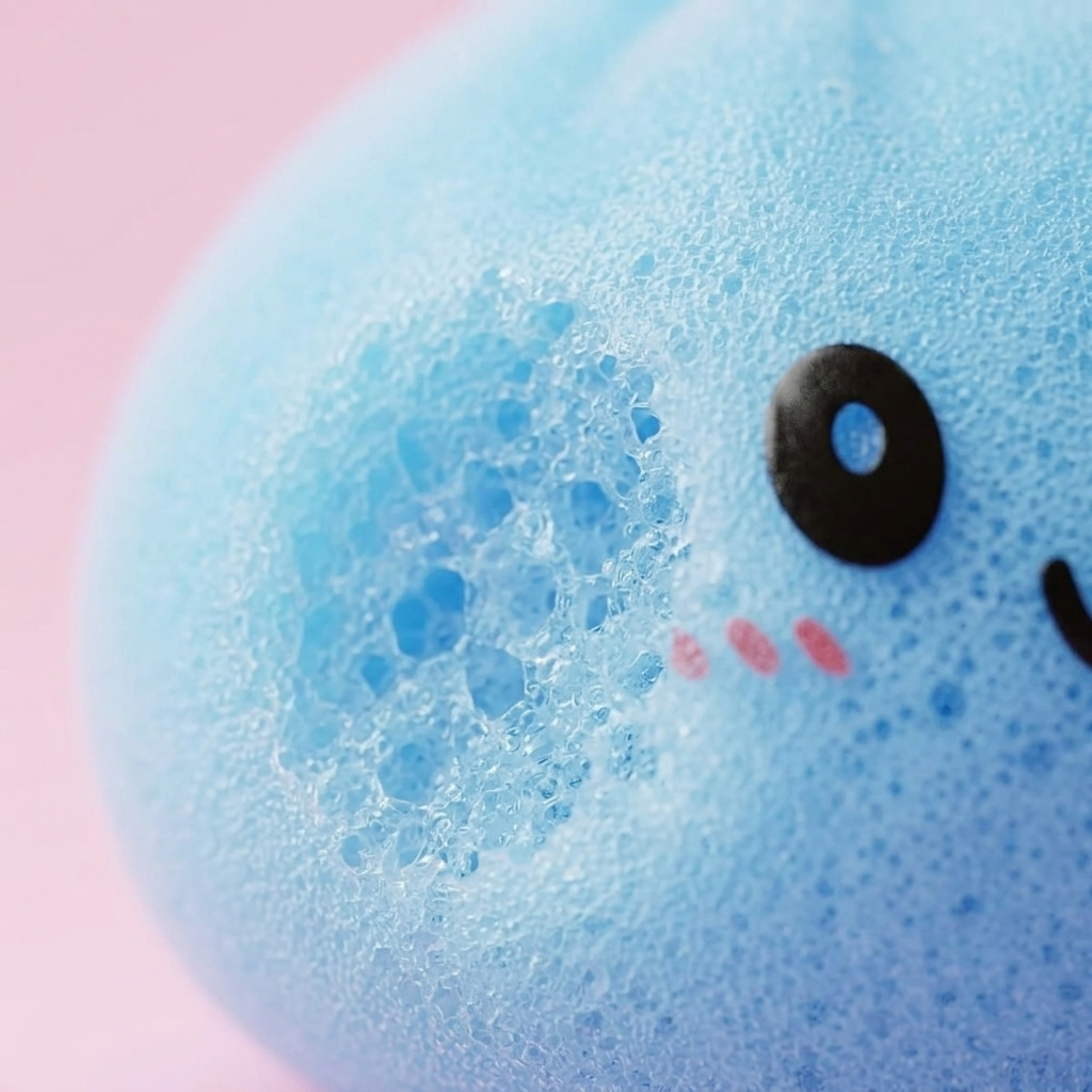Dumpling Squishy Ozeanblau — Makro-Nahaufnahme der Textur