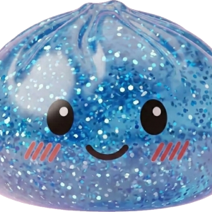 Glitter Dumpling Squishy Ruhiges Blau beim Drücken, weiches Material