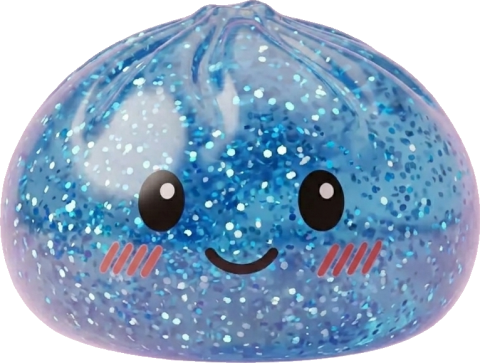 Glitter Dumpling Squishy Ruhiges Blau beim Drücken, weiches Material