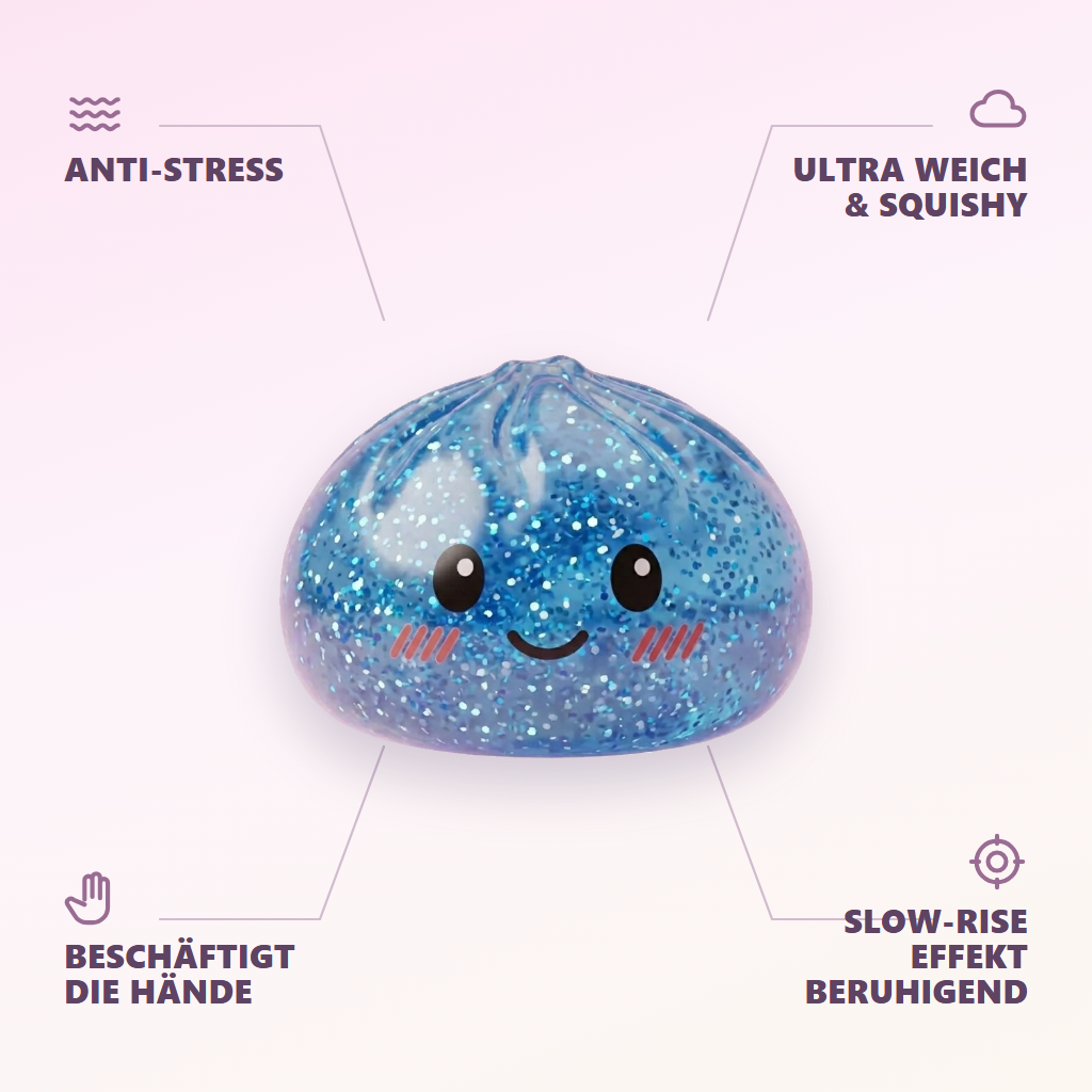 Glitter Dumpling Squishy Ruhiges Blau — seine Vorteile