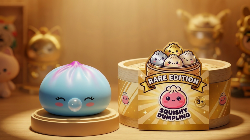 Dumpling Squishy Frost Blue Rare Blow Eisblau in seiner kawaii Umgebung