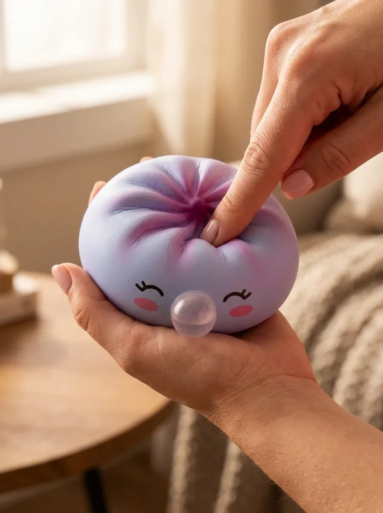 Dumpling Squishy Frost Blue Rare Blow Eisblau beim Drücken