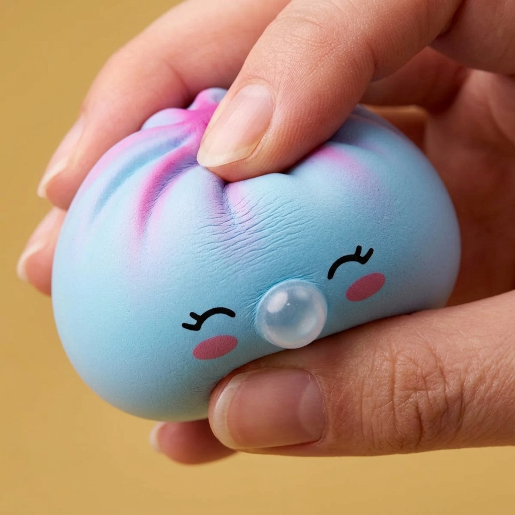 Dumpling Squishy Frost Blue Rare Blow Eisblau — slow-rise Effekt, der Schaum federt langsam zurück