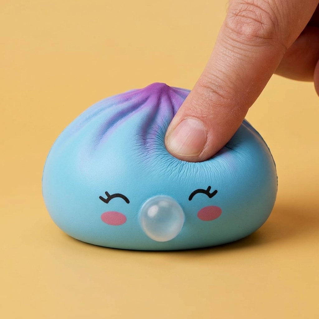 Dumpling Squishy Frost Blue Rare Blow Eisblau beim Drücken, weiches Material
