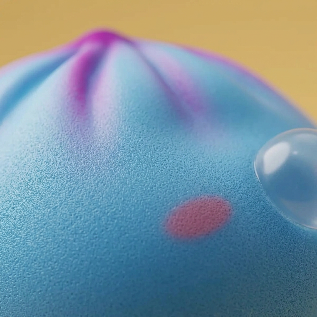Dumpling Squishy Frost Blue Rare Blow Eisblau — Makro-Nahaufnahme der Textur