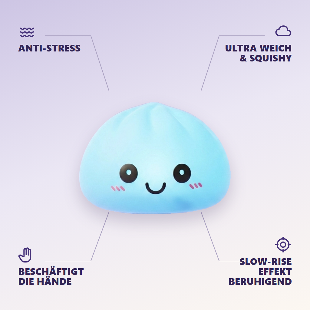 Dumpling Squishy Nachtlicht Blau Aurora — seine Vorteile