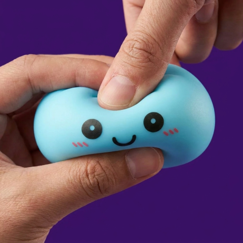 Dumpling Squishy Nachtlicht Blau Aurora — slow-rise Effekt, der Schaum federt langsam zurück