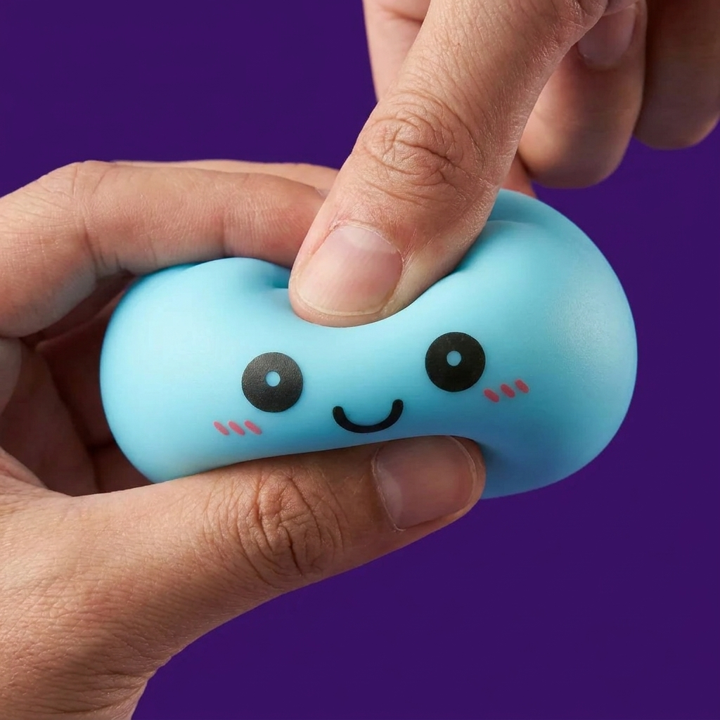 Dumpling Squishy Nachtlicht Blau Aurora — slow-rise Effekt, der Schaum federt langsam zurück