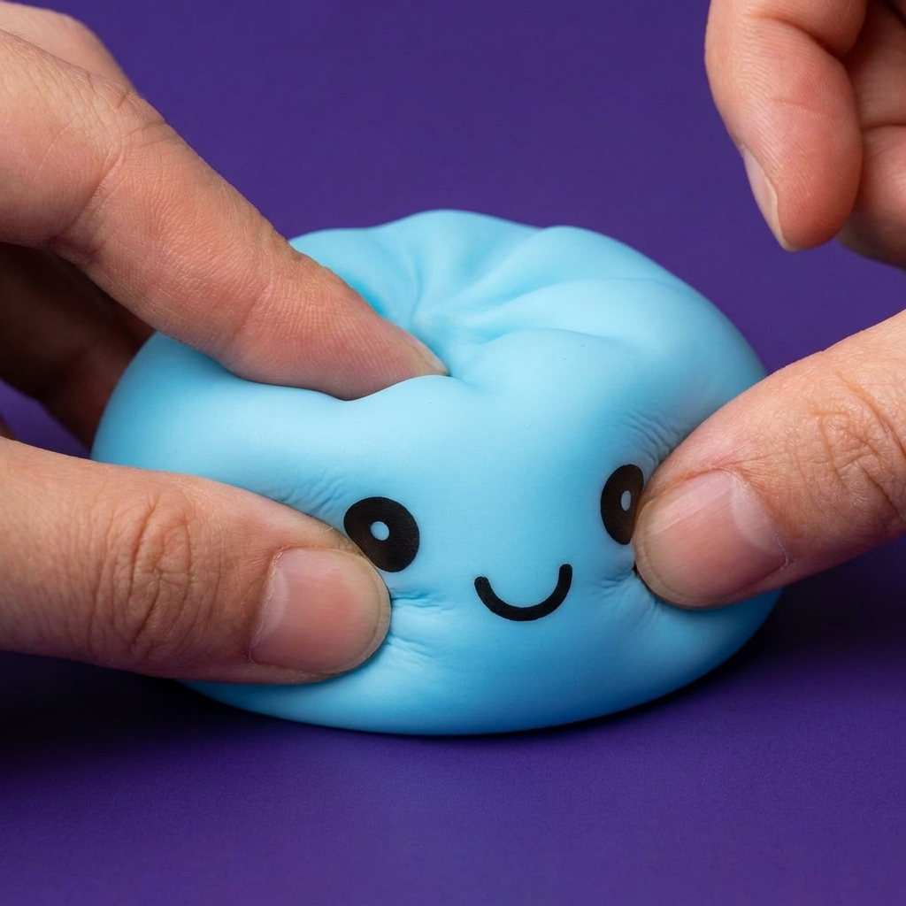 Dumpling Squishy Nachtlicht Blau Aurora beim Drücken, weiches Material