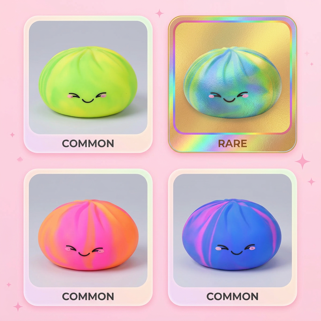 Rainbow Dumpling Squishy Regenbogen-Mystery beim Drücken, weiches Material