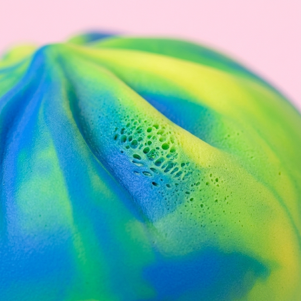 Rainbow Dumpling Squishy Regenbogen-Mystery — Makro-Nahaufnahme der Textur