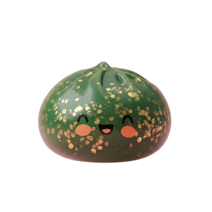 Dumpling Squishy Glitter Smaragdgrün beim Drücken, weiches Material