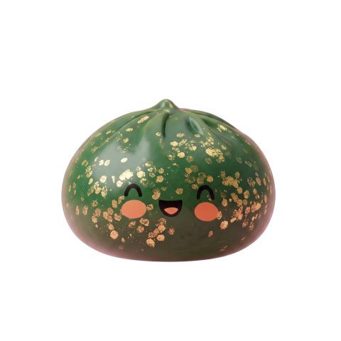 Dumpling Squishy Glitter Smaragdgrün beim Drücken, weiches Material