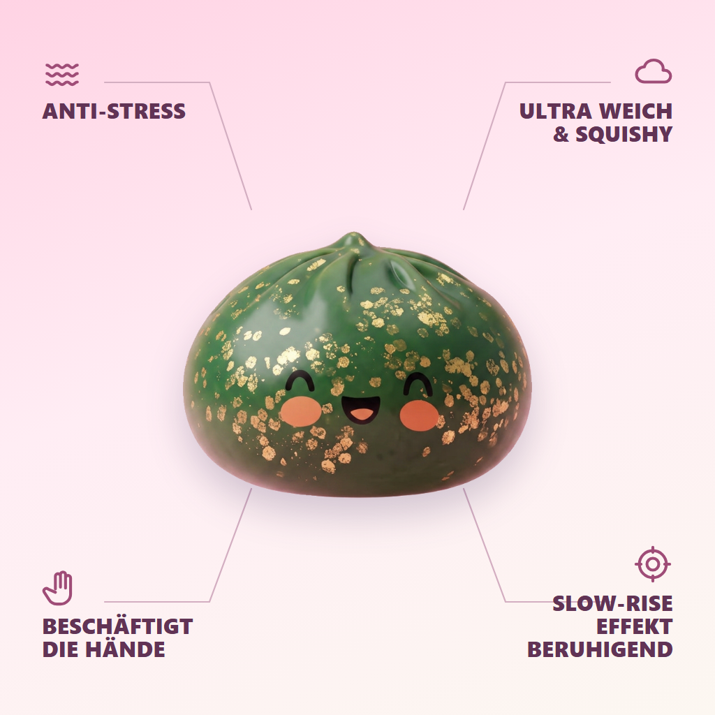 Dumpling Squishy Glitter Smaragdgrün — seine Vorteile