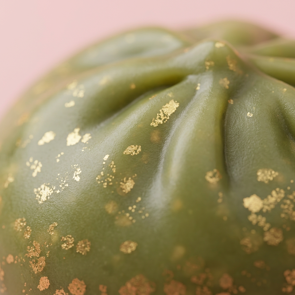 Dumpling Squishy Glitter Smaragdgrün — Makro-Nahaufnahme der Textur