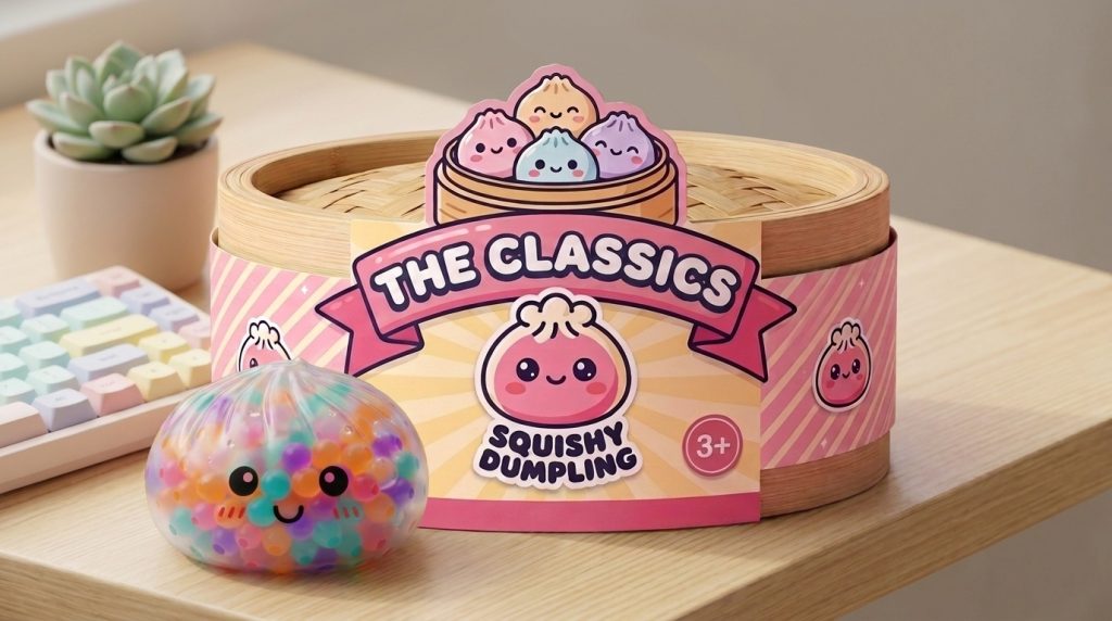 Squishy Dumpling Bunt Soft Bubbles Design in seiner kawaii Umgebung