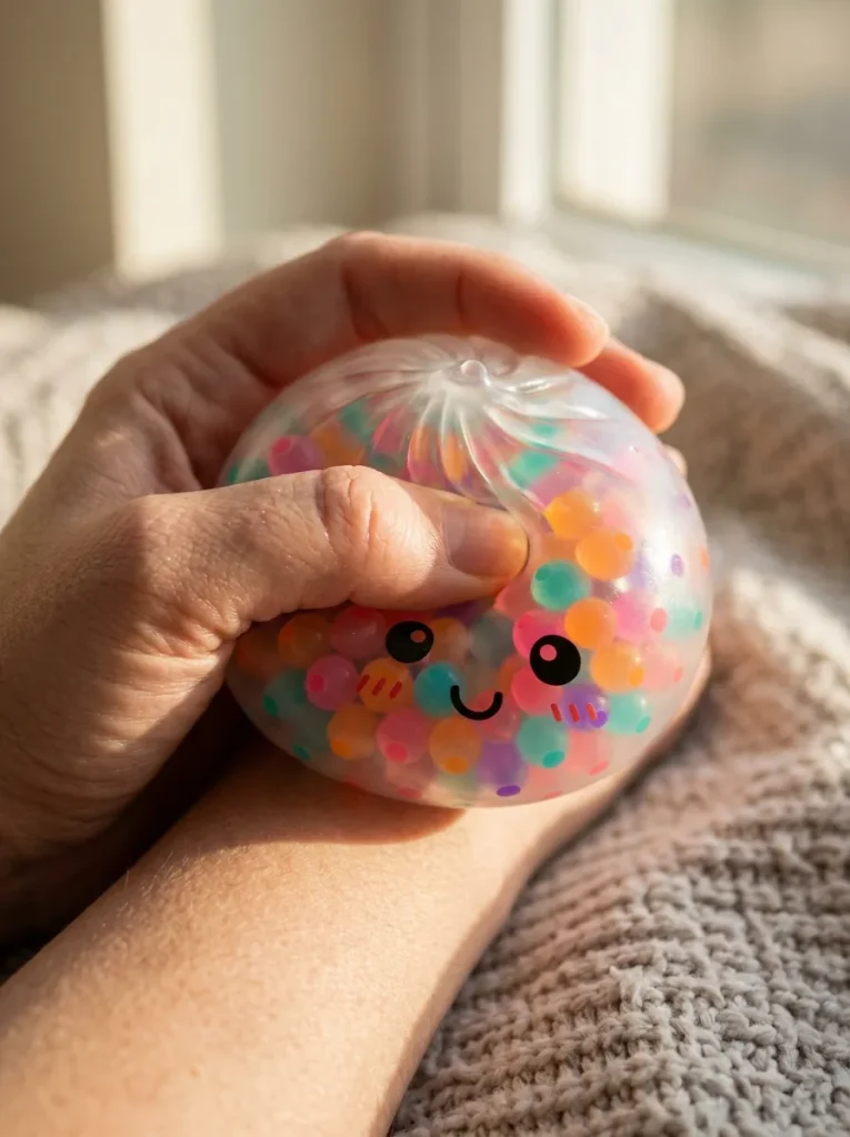 Squishy Dumpling Bunt Soft Bubbles Design beim Drücken