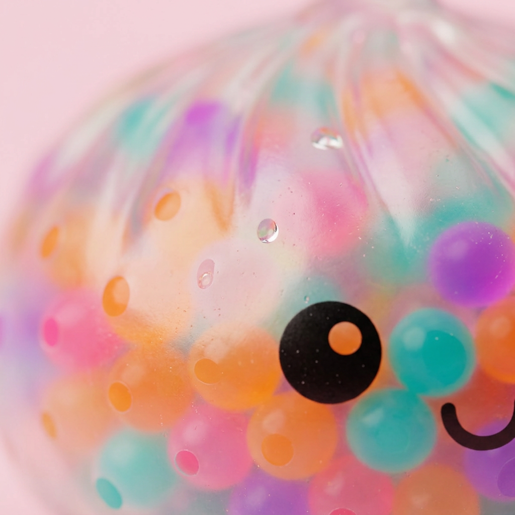 Squishy Dumpling Bunt Soft Bubbles Design — Makro-Nahaufnahme der Textur