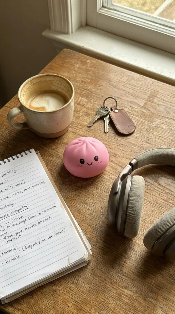 Squishy Dumpling Mystery Box Überraschung auf dem Schreibtisch