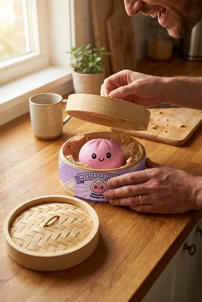 Squishy Dumpling Mystery Box Überraschung beim Auspacken