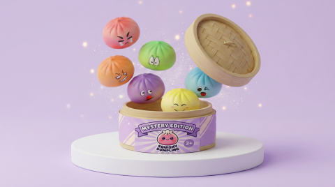 Dumpling Squishy Mystery Bun Überraschung beim Drücken, weiches Material