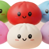Dumpling Squishy Collection Regenbogen 6er-Set beim Drücken, weiches Material