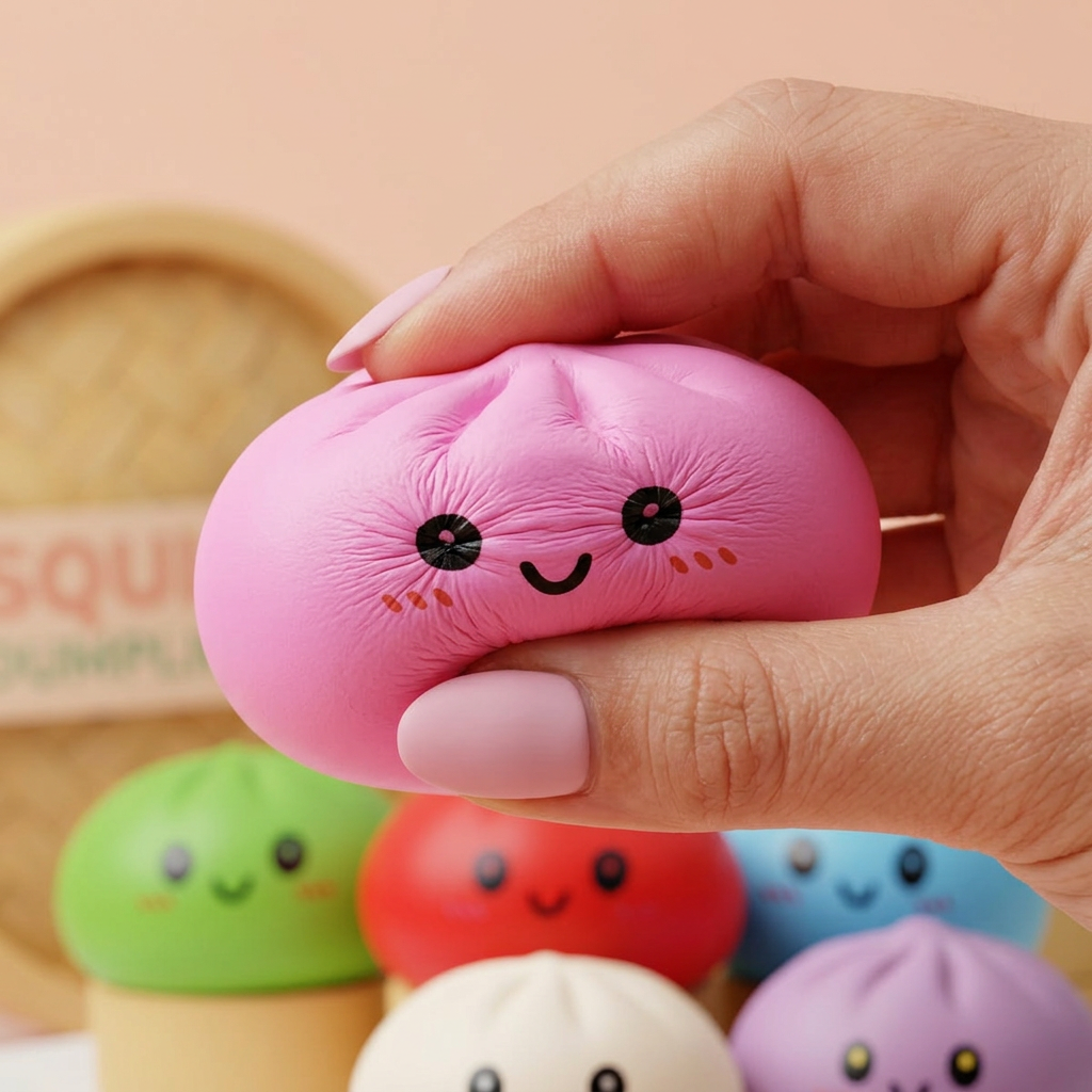 Dumpling Squishy Collection Regenbogen 6er-Set — slow-rise Effekt, der Schaum federt langsam zurück