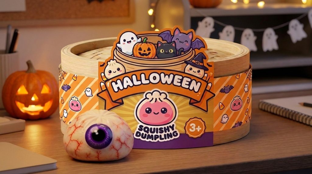 Dumpling Squishy Auge Halloween Gruselig in seiner kawaii Umgebung