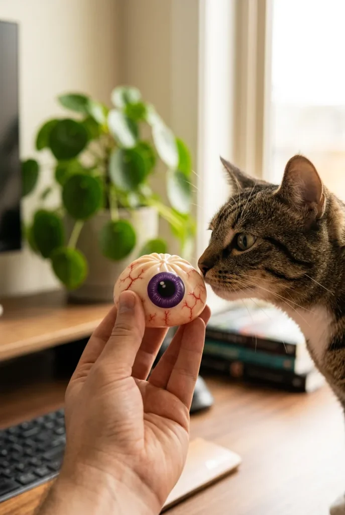 Dumpling Squishy Auge Halloween Gruselig mit einem Kuscheltier