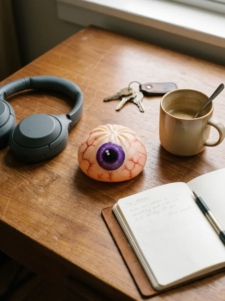 Dumpling Squishy Auge Halloween Gruselig auf dem Schreibtisch