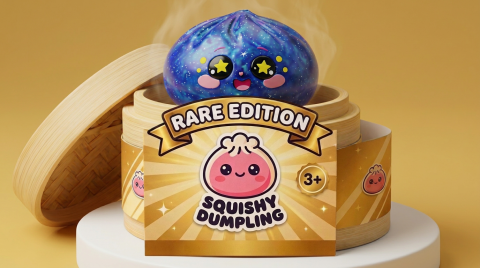 Galaxy Dumpling Squishy Sternenhimmel im Bambus-Dämpfkörbchen