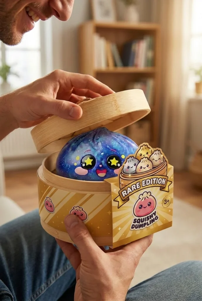 Galaxy Dumpling Squishy Sternenhimmel beim Auspacken