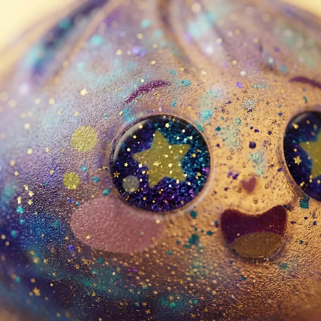 Galaxy Dumpling Squishy Sternenhimmel — Makro-Nahaufnahme der Textur