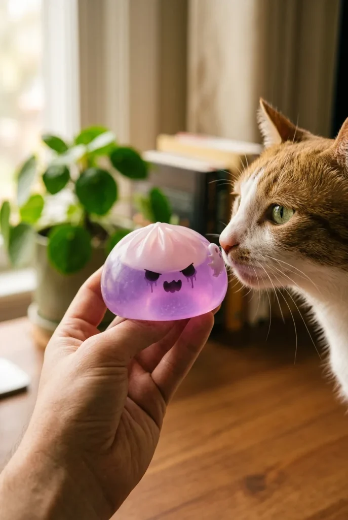 Squishy Dumpling Geist Boo mit einem Kuscheltier