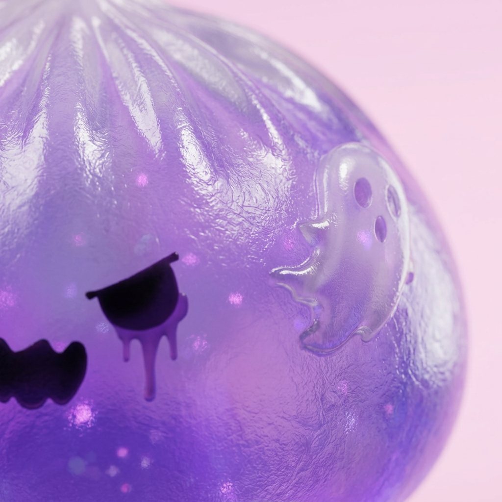 Squishy Dumpling Geist Boo — Makro-Nahaufnahme der Textur