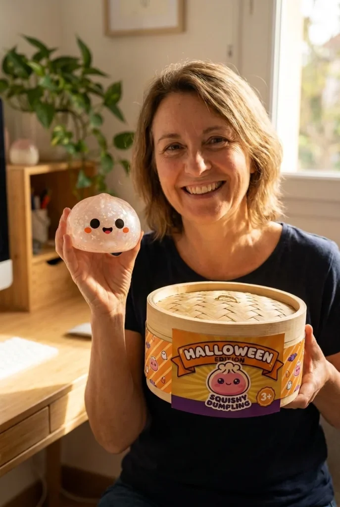 Squishy Dumpling Geist Halloween Glitter mit seiner Box