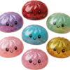 Glitter Dumpling Squishy Set – 6 Glitzer-Dumplings beim Drücken, weiches Material