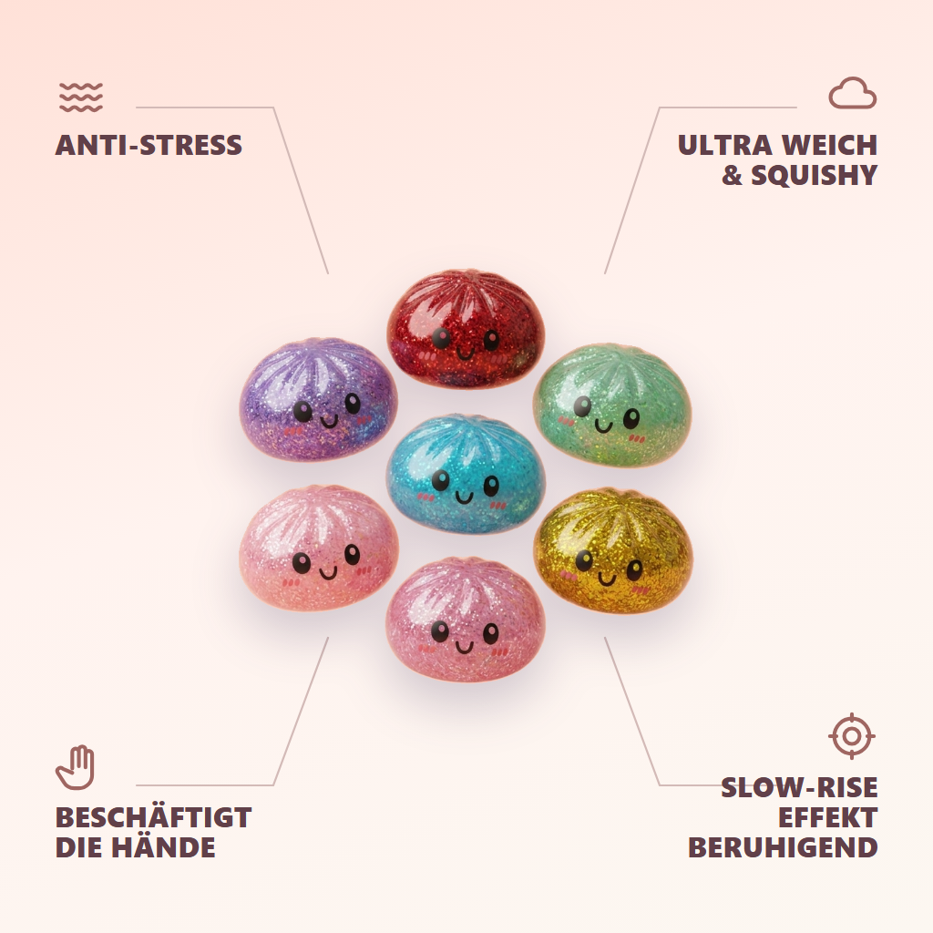 Glitter Dumpling Squishy Set – 6 Glitzer-Dumplings — seine Vorteile