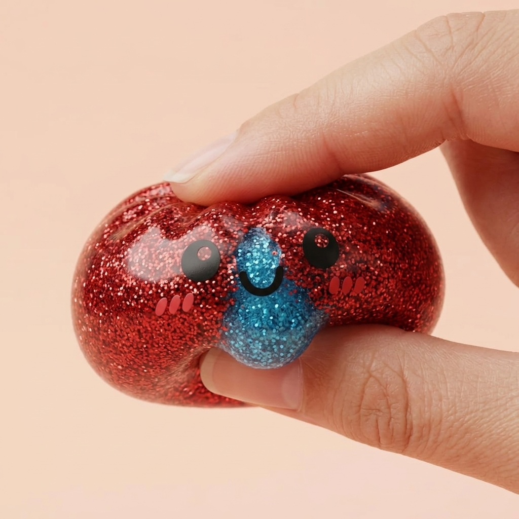 Glitter Dumpling Squishy Set – 6 Glitzer-Dumplings — slow-rise Effekt, der Schaum federt langsam zurück
