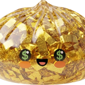 Gold Dumpling Squishy – Glitzernde Rarität beim Drücken, weiches Material