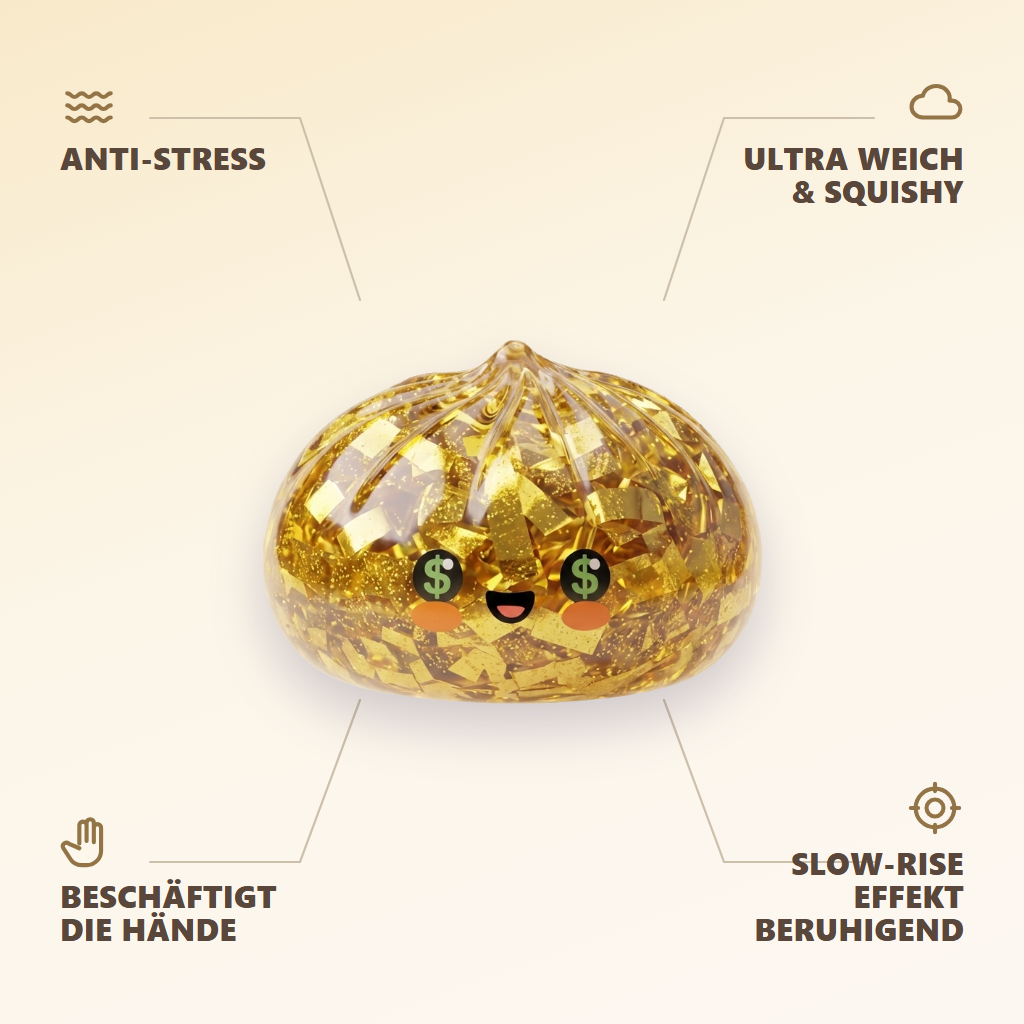 Gold Dumpling Squishy – Glitzernde Rarität — seine Vorteile