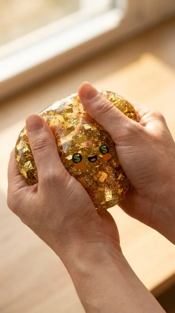 Gold Dumpling Squishy – Glitzernde Rarität beim Drücken