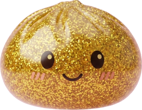Glitter Dumpling Squishy Gold Luxus beim Drücken, weiches Material