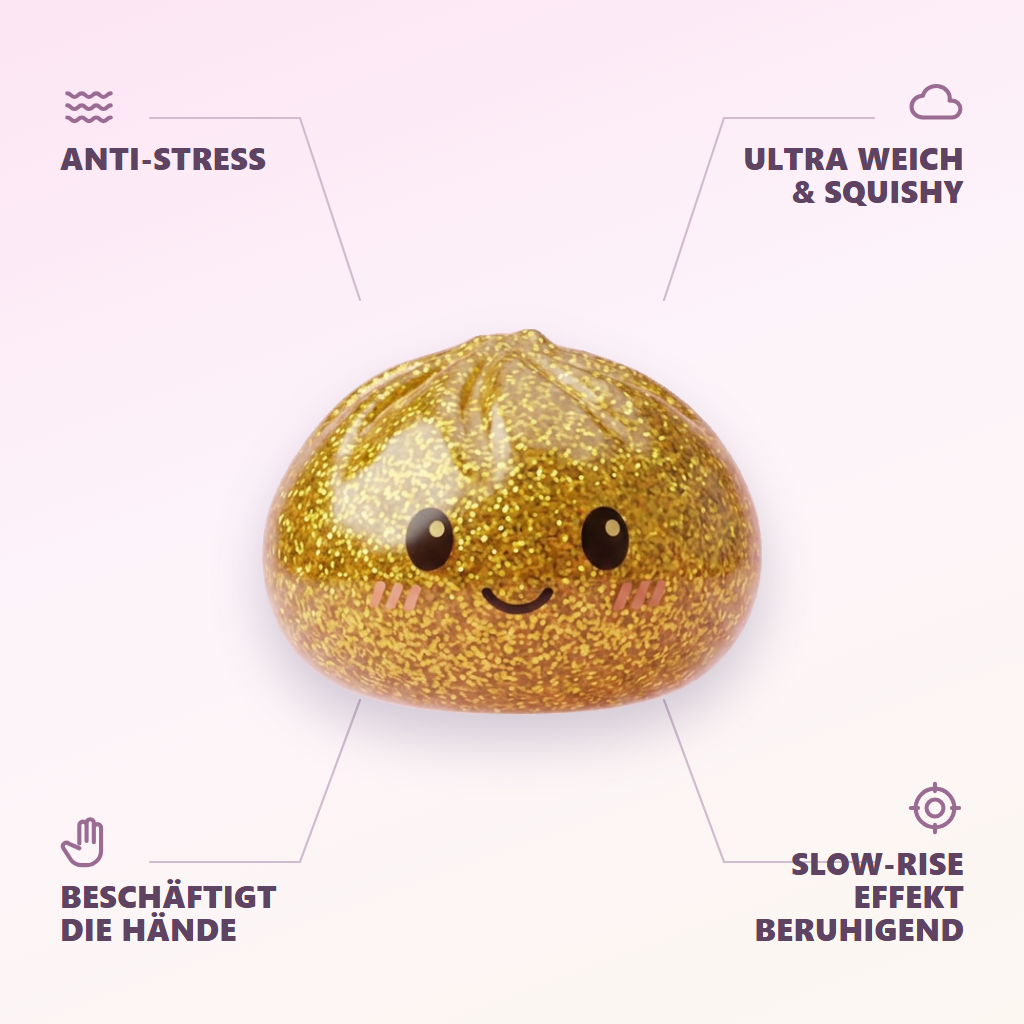Glitter Dumpling Squishy Gold Luxus — seine Vorteile