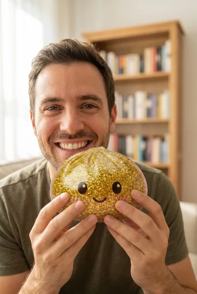 Glitter Dumpling Squishy Gold Luxus im Alltag